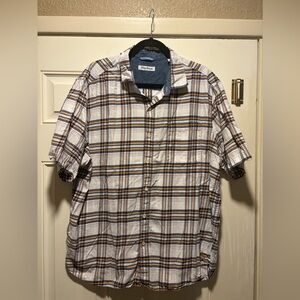 Tommy Bahama Blue, Yellow, White Plaid Casual Button-Down Shirt